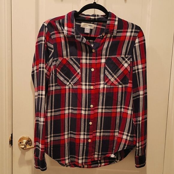 Old Navy Classic Flannel Button Down Top - Picture 1 of 2